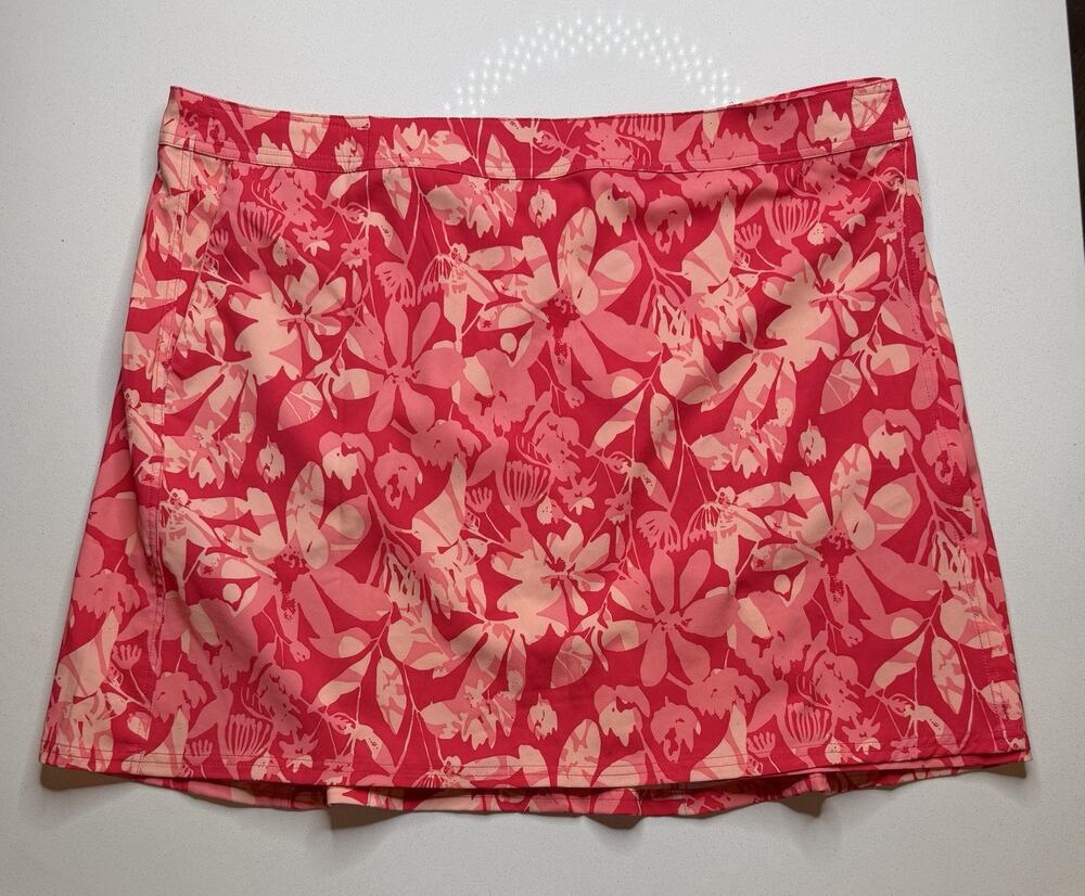 RipSkirt Hawaii Wrap Skirt Women 2XL XXL Navy Red Orange Floral Stretch Cover Up